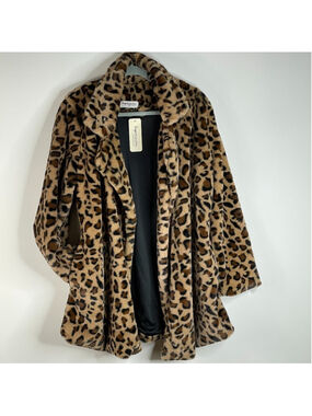 Impressions Women’s Influencer Life Plush Leopard Coat Size M, Color Brown, Soft